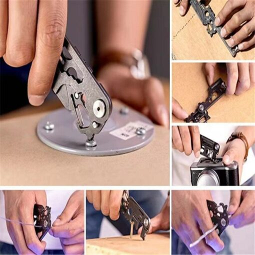 420 Grade Stainless Steel Compact Multitool Combination Tool 30 in 1 Mini Pocket Tool EDC Tool for Daily Outdoor Carrying 6