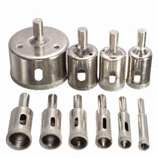 10pcs Diamond Coated Hss Drill Bit Set Tile Marble Glass Ceramic Hole Saw Drilling Bits For Power Tools 6mm-30mm 6