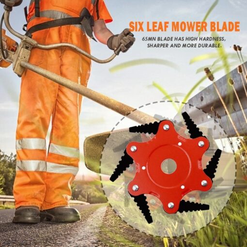 Lawn mower head six-leaf cyclone blade grass knife agricultural household weeding machine supplies accessories 6 steel razor 2