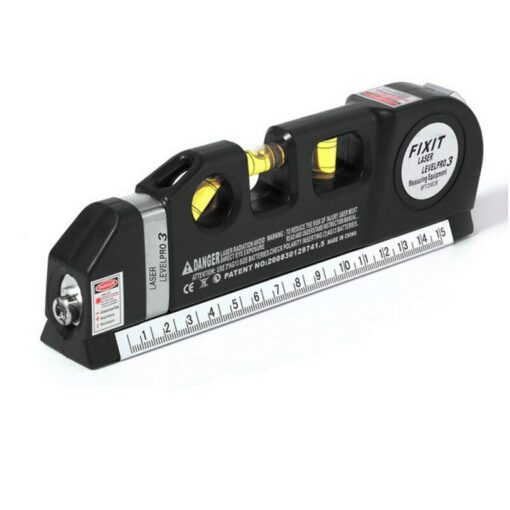 4 in 1Multi-function High Precise Laser Leveling Instrument Steel Ruler Straight Line Laser Level Aligner Vertical Measure Tape 4