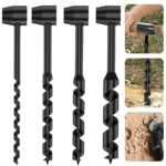 Bushcraft Hand Drill Carbon Steel Manual Auger Drill Portable Manual Survival Drill Bit Self-Tapping Survival Wood Punch Tool 1