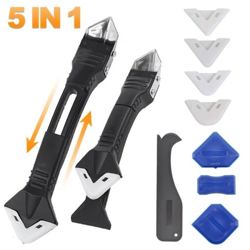 5 In 1 Silicone Scraper Sealant Smooth Remover Tool Set Caulking Finisher Smooth Grout Kit Floor Mould Removal Hand Tools Set 1