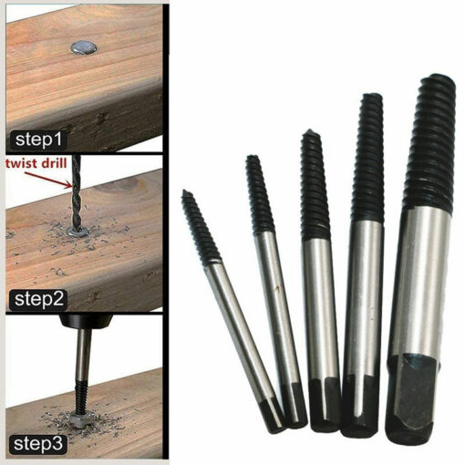 5/6/8PcsDamaged Broken Screw Remover Extractor Drill Bits Steel Durable Easy Out Remover Center Drill Damaged Bolts Remover Tool 6