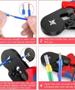 Crimping Pliers Kit Tubular Terminal HSC8 6-4/6-6A Crimper Wire Mini Ferrule Crimper Hand Tools Household Electrical Kit With Bo 6