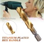 6Pcs M3-M10 Hex Shank Titanium Plated HSS Screw Thread Metric Tap Drill Bits Screw Machine Compound Thread Hand Tools 1
