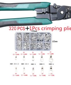 1/150/320PCS,Crimp Terminal and With Pliers Kit,Cold Pressed,U Shaped O Shaped,Wire Connector,Brass Plug-in,Splicing Terminal 1