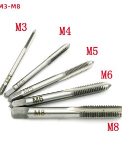 Adjustable Silver T-Handle Ratchet Tap Holder Wrench with 5pcs M3-M8 3mm-8mm Machine Screw Thread Metric Plug T-shaped Tap 6