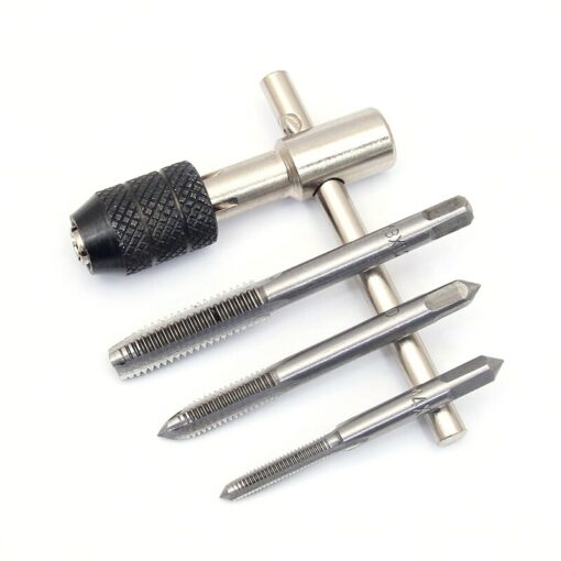 Tap Drill Wrench Tapping Threading Tool T-Handle Adjustable Tap Holder Wrench M3-M8 Taps Drill Bit Set Screwdriver Tap 5