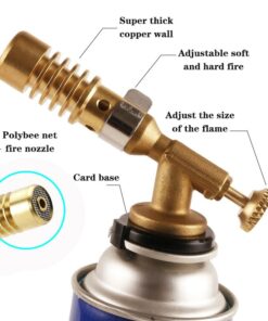 Multi-function Adjustable Flamethrower Camping Gas Torch Cassette Fine Copper Suitable for Camping BBQ Outdoor Household 3