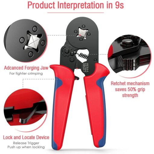 Crimping Pliers Kit Tubular Terminal HSC8 6-4/6-6A Crimper Wire Mini Ferrule Crimper Hand Tools Household Electrical Kit With Bo 5