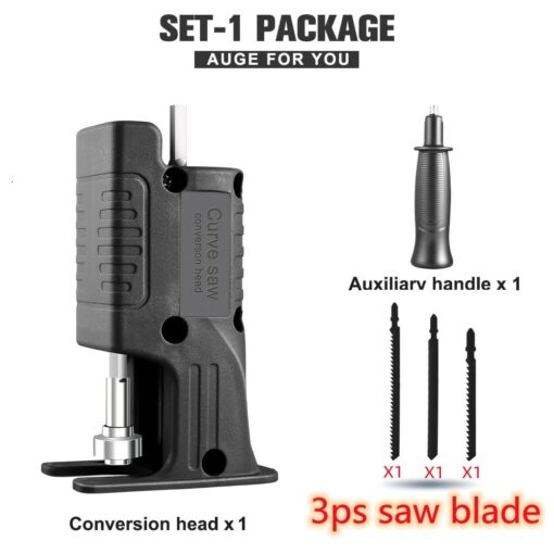 Portable Reciprocating Saw Adapter Electric Drill Modified Electric JigSaw Power Tool Wood Cutter Machine Attachment with Blades 2