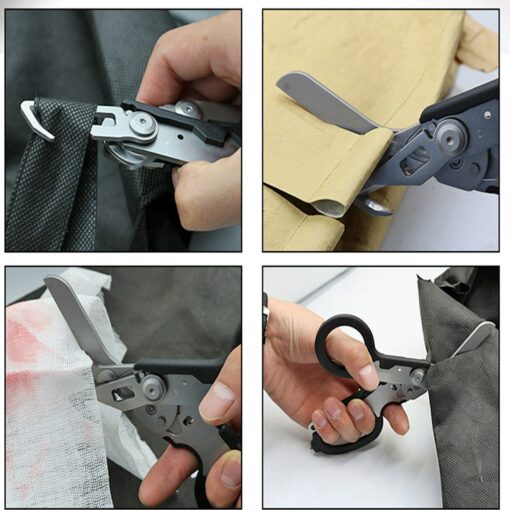 Multifunction Scissors Raptors First Aid Expert Tactical Folding Scissors Outdoor Survival Tool Combination 6
