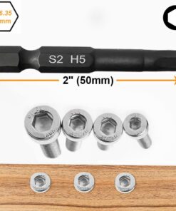 10 Pcs SAE/Metric Hex Head Allen Wrench Drill Bit Set 1/4