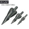 3PCS/SET 4-32MM HSS Cobalt Step Drill Bit Set Nitrogen High Speed Steel Spiral For Metal Cone Triangle Shank Hole Metal drills 1