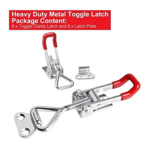 8 pcs Adjustable Toolbox Case Metal Toggle Latch Catch Clasp Quick Release Clamp Anti-Slip Push Pull Toggle Clamp Tools 5