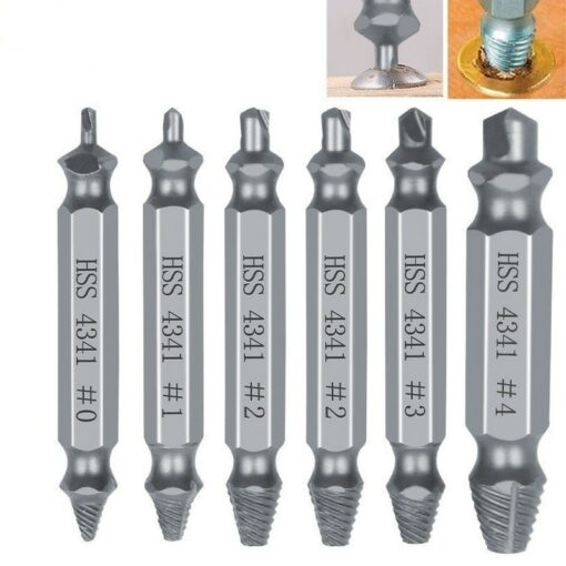 4/5/6pcs Material Damaged Screw Extractor Drill Bits Guide Set Broken Speed Out Easy out Bolt Stud Stripped Screw Remover Tools 1