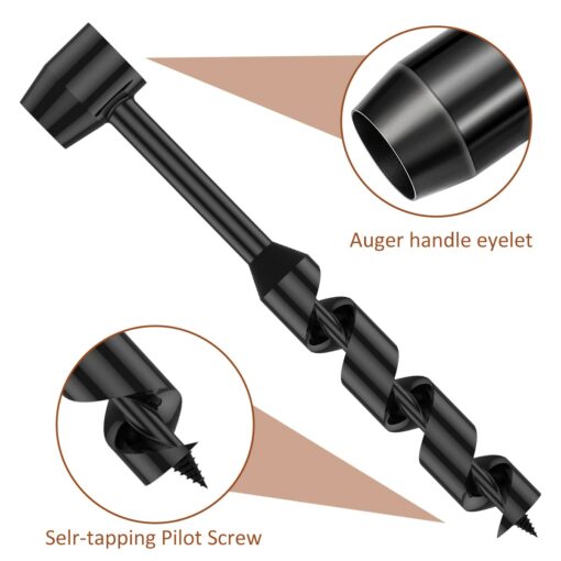 Bushcraft Hand Drill Carbon Steel Manual Auger Drill Portable Manual Survival Drill Bit Self-Tapping Survival Wood Punch Tool 2