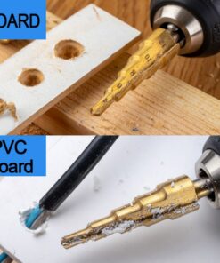 7PCs HSS Step Drill Bit Sets Straight Groove Titanium Coated Cone Hole Cutter Automatic Center Punch Spiral Twist Saw Drill Bit 3