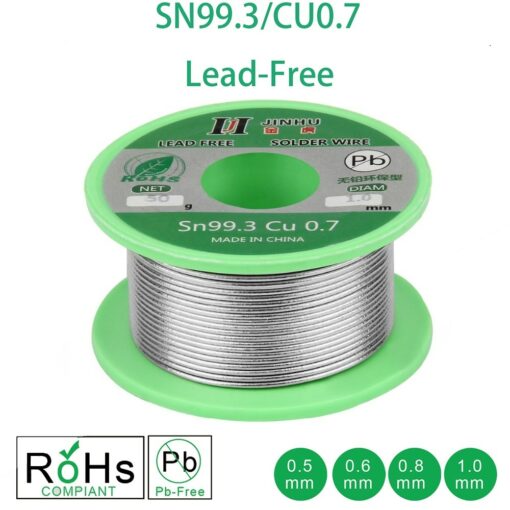 50g Lead-free Solder Wire Tin wire 0.5/0.6/0.8/1.0 mm Unleaded Lead Free Rosin Core for Electrical Solder RoHs 1