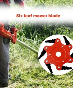 Lawn mower head six-leaf cyclone blade grass knife agricultural household weeding machine supplies accessories 6 steel razor 1
