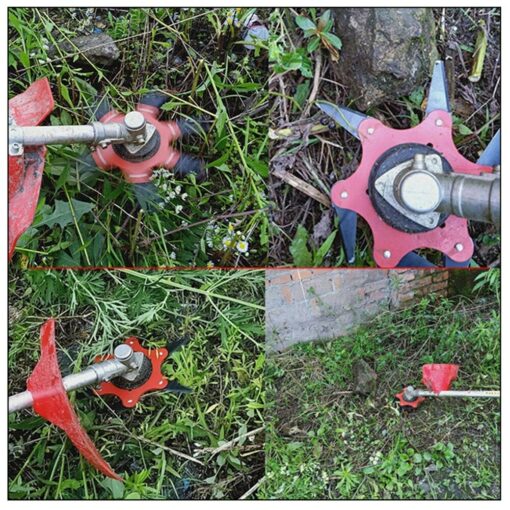 Lawn mower head six-leaf cyclone blade grass knife agricultural household weeding machine supplies accessories 6 steel razor 4