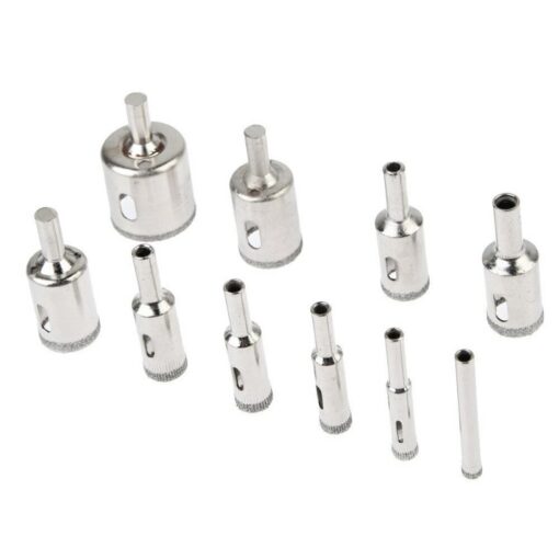 10pcs Diamond Coated Hss Drill Bit Set Tile Marble Glass Ceramic Hole Saw Drilling Bits For Power Tools 6mm-30mm 2