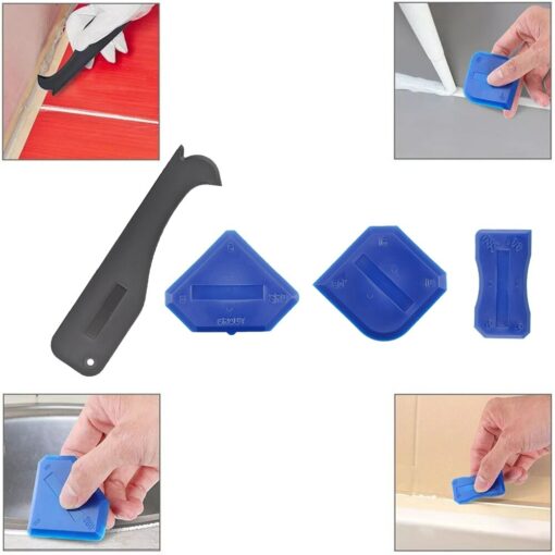 5 In 1 Silicone Scraper Sealant Smooth Remover Tool Set Caulking Finisher Smooth Grout Kit Floor Mould Removal Hand Tools Set 3