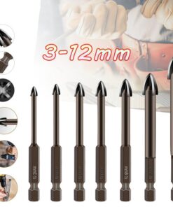 Tungsten Carbide Glass Drill Bit Set Alloy Carbide Point with 4 Cutting Edges Tile & Glass Cross Spear Head Drill Bits 1