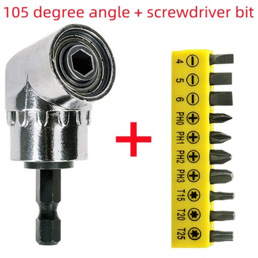 Hexagon head 105 degree angle screwdriver Socket holder Adapter Adjustable drill bit Drilling angle screwdriver Bit set 1