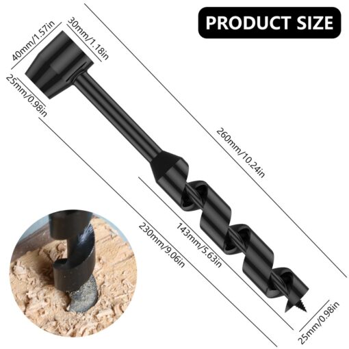 Bushcraft Hand Drill Carbon Steel Manual Auger Drill Portable Manual Survival Drill Bit Self-Tapping Survival Wood Punch Tool 5