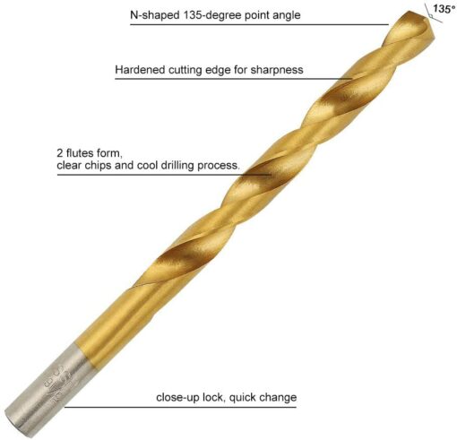99 Pcs1.5mm-10mm Titanium Drill Bit Set for Steel Wood Plastic, Metal Copper Aluminum Alloy with Storage Case 5