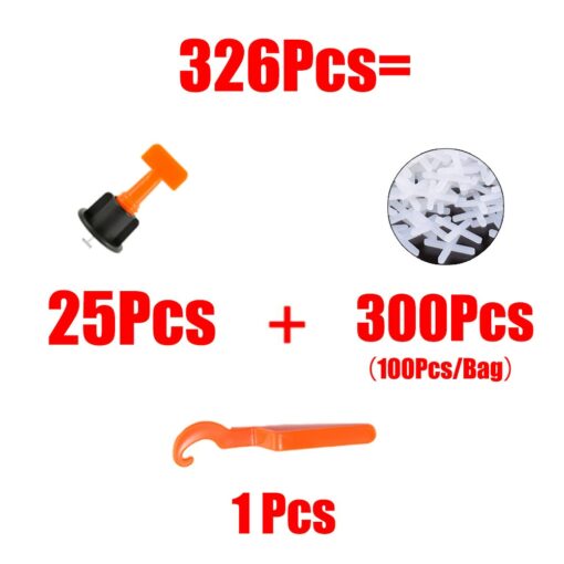 300+25+1 Pcs Tile Leveling System for Tile Laying Level Wedges Alignment Spacers for Leveler Locator Spacers Plier Flooring Wall 2