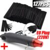 127Pcs Heat Shrink Tube 2:1 Shrinkable Wire Shrinking Wrap Tubing Wire Connect Cover Protection with 300W Hot Air Gun 1