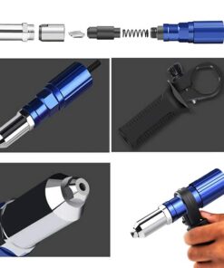 Electric Rivet Gun 2.4mm-4.8mm Rivet Nut Gun Bit Adapter Cordless Riveting Tool Insert Nut Pull Riveting Power Tool Accessories 6