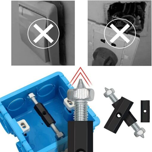 10 Pieces Cassette Repairer Electrical Box Repairer Cassette Screws Support Rod for Wall Mounted Switch Box 6
