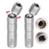 Socket Wrench Magnetic 12 Angle Repairing Removal Tool Thin Wall 3/8" Drive Sockets for 14/16mm Spark Plug 1