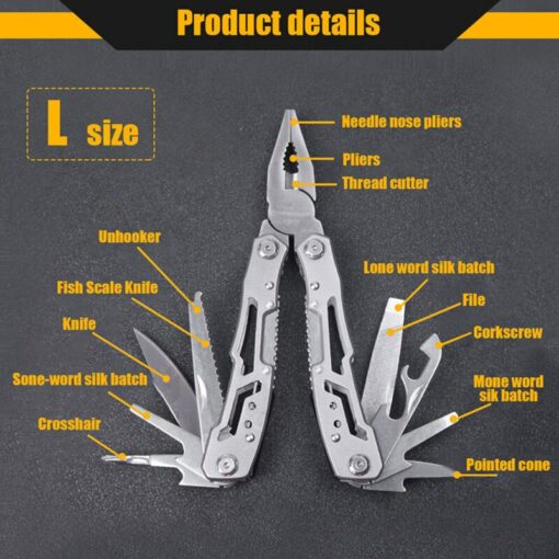 Multifunction Stainless Steel Multi-tool Pocket Knife Pliers Folding Pliers Mini Portable Folding Pliers Folding Blade Knife 5