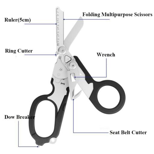 Multifunction Scissors Raptors First Aid Expert Tactical Folding Scissors Outdoor Survival Tool Combination 3