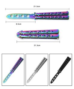 Foldable Butterfly Knife Trainer Portable Stainless Steel Pocket Practice Knife Training Tool for Outdoor Games Balisong Trainer 6