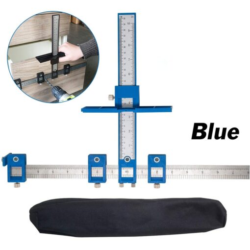 Multifunctional Furniture Carpentry Punch Locator Drill Guide Ruler Woodworking Hole Locator Adjustable Drilling Positioner Tool 6