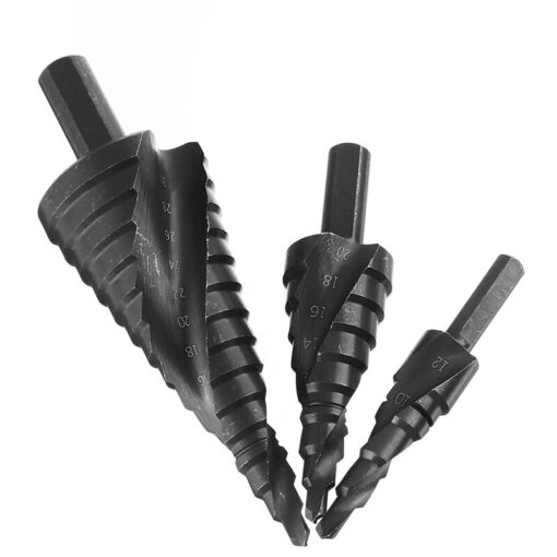 3PCS/SET 4-32MM HSS Cobalt Step Drill Bit Set Nitrogen High Speed Steel Spiral For Metal Cone Triangle Shank Hole Metal drills 4