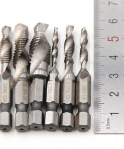Hex Shank Titanium Plated HSS Screw Thread Metric Tap Drill Bits Screw Machine Compound Tap M3 M4 M5 M6 M8 M10 Hand Tools 4
