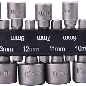 9 Pcs Hex Drill Bits Tools,5-13mm Hex Shank Magnetic Nut Setter Driver, Drill Bit Set Powerful Socket Combination Quick Change Metric Nut Driver Set for ElectricManual Screwdrivers