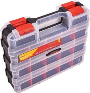 Amtech Double-Sided Hardware Organizer - 34 Compartments, Adjustable