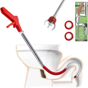 Aozzy Toilet Auger Clog Remover Tool, Stainless Steel Telescoping Toilet Auger Grabber Tool, Use to Grab and Clear Blocking in Various Pipelines, for Unclog Drains, Siphon Toilet, Sink.