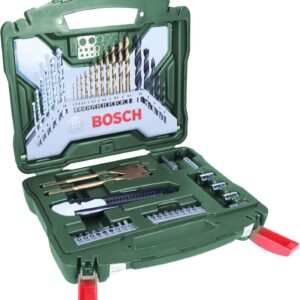 Bosch 50-Pieces X-Line Titanium Drill and Screwdriver Bit Set (for Wood, Masonry and Metal, Accessories Drills)