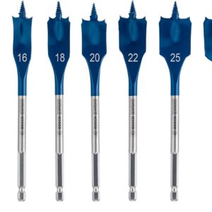 Bosch 7x EXPERT Self Cut Speed Spade Drill Bit Set (for Softwood, Particleboard, Ø 16-32 mm, Professional Accessory Rotary Drill/Drivers)