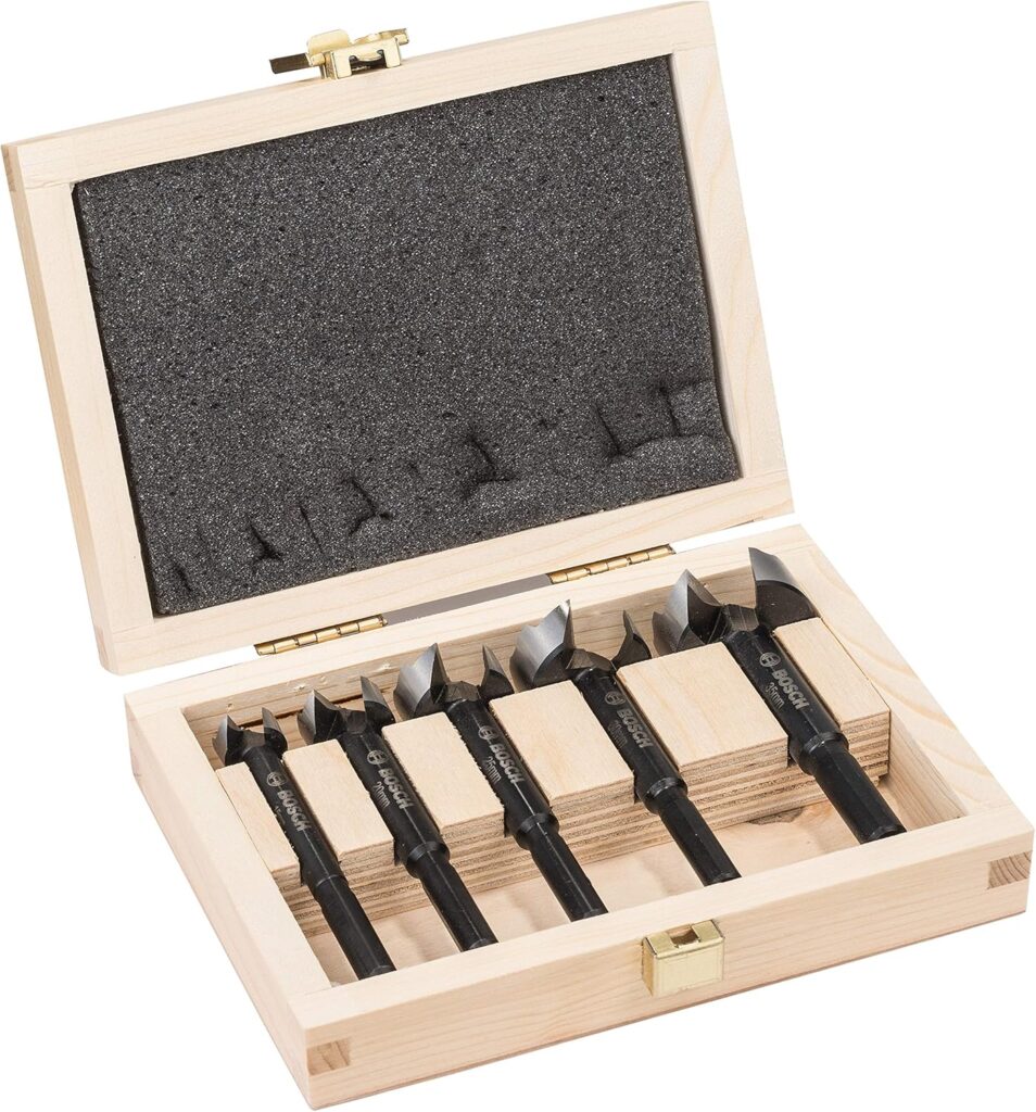 Bosch Professional 5-Piece Forstner Drill Bit Set (for Wood, Ø 15/20/25/30/35 mm, Length 90 mm, Drill Accessories)