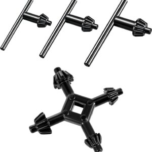 4PCS Drill Chuck Key Wrench Set, 3/8" 1/2" 5/8" and 4 in 1 Drills Press Chuck Keys Replacement, Carbon Steel Drills Bit Key for Electric Drill Clamping Tool of 10mm, 13mm, 16mm in Diameter