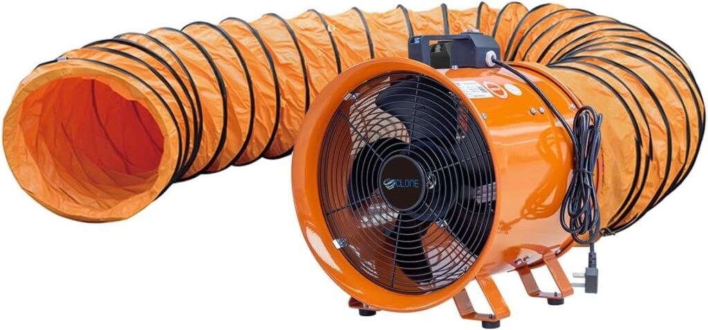 Cyclone 300mm 12" Dust Fume Extractor Ventilation Fan 230v with 5m Duct